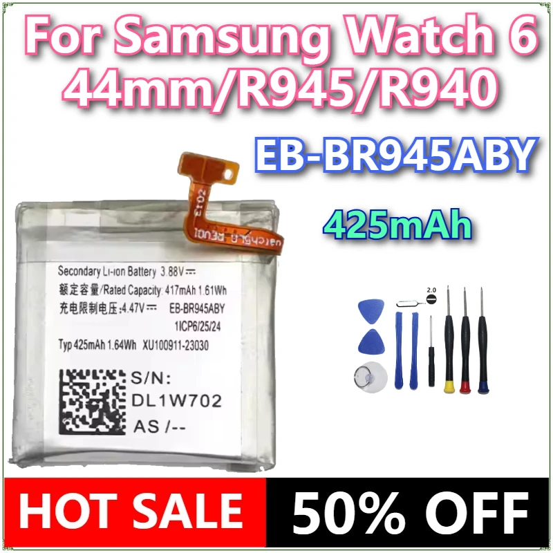 

Brand New EB-BR945ABY 425mAh Watch Battery For Samsung Watch 6 44mm/R945/R940 + tools