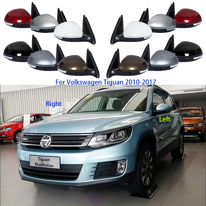 For Volkswagen Tiguan 2010 2011 2012 2013 2014 2015 2016 2017 9-Line Car Side Mirror Left and Right Rearview Mirror Assembly