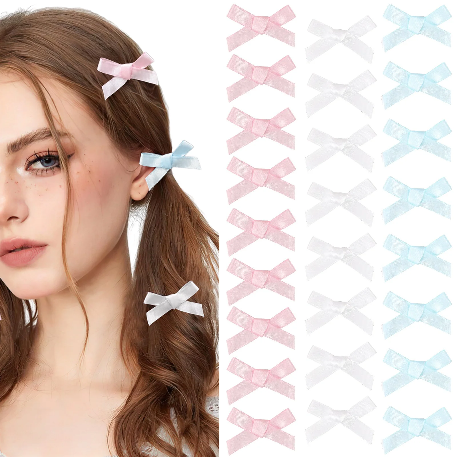 

Colorful 2Inch Ribbon Hair Bows Ballet Style Barrettes Hair Clips for Girls Women Side Updo