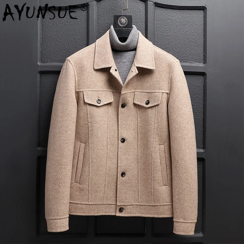 

Double-sided Wool Coat Men Spring Autumn Handmade Jacket Short Korean Mens Overcoat Casual Abrigo Hombre 1957B KJ3861