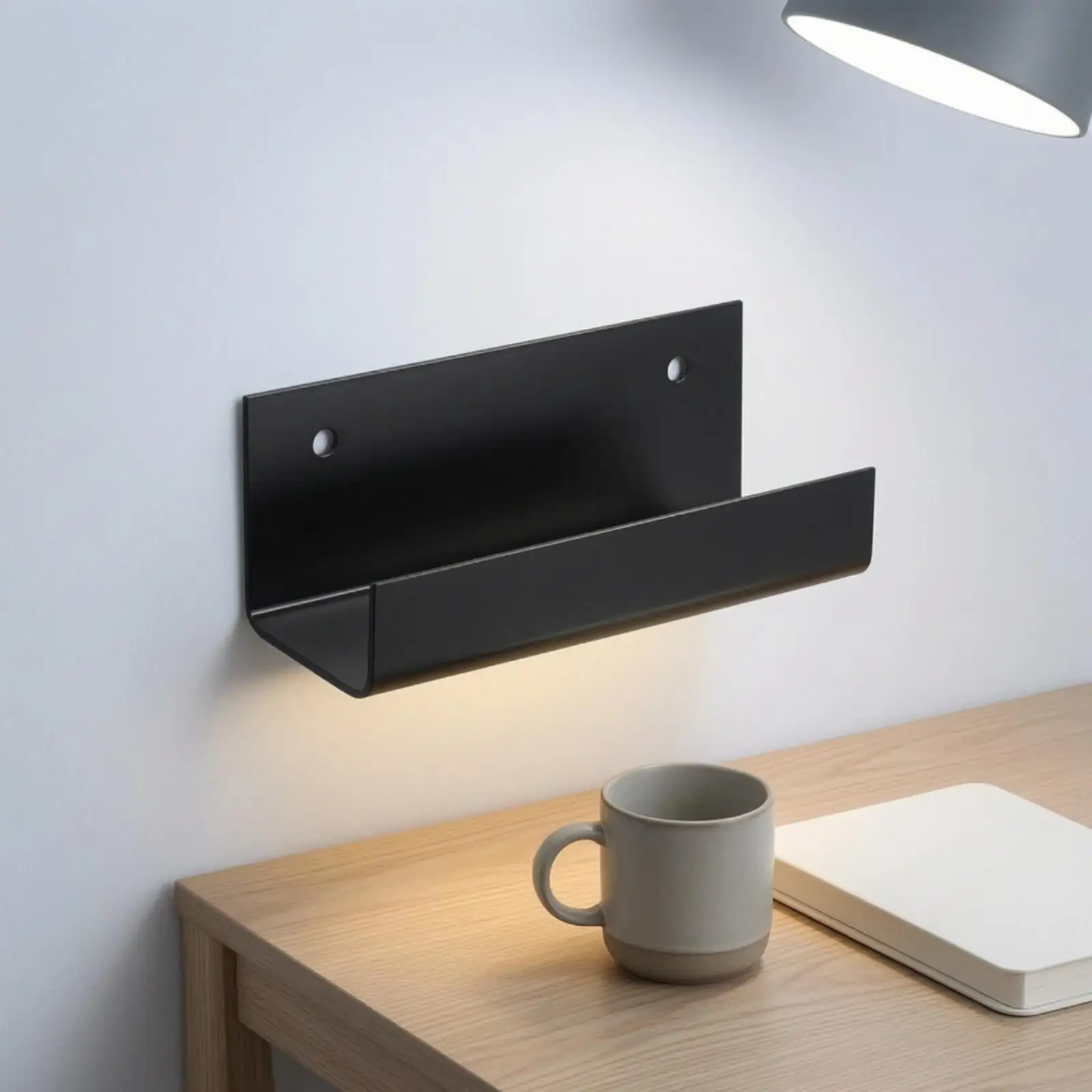 Heavy Duty Metal Wall Mount Speaker Bracket Shelf for Audio Equipment Storage Black Organizer
