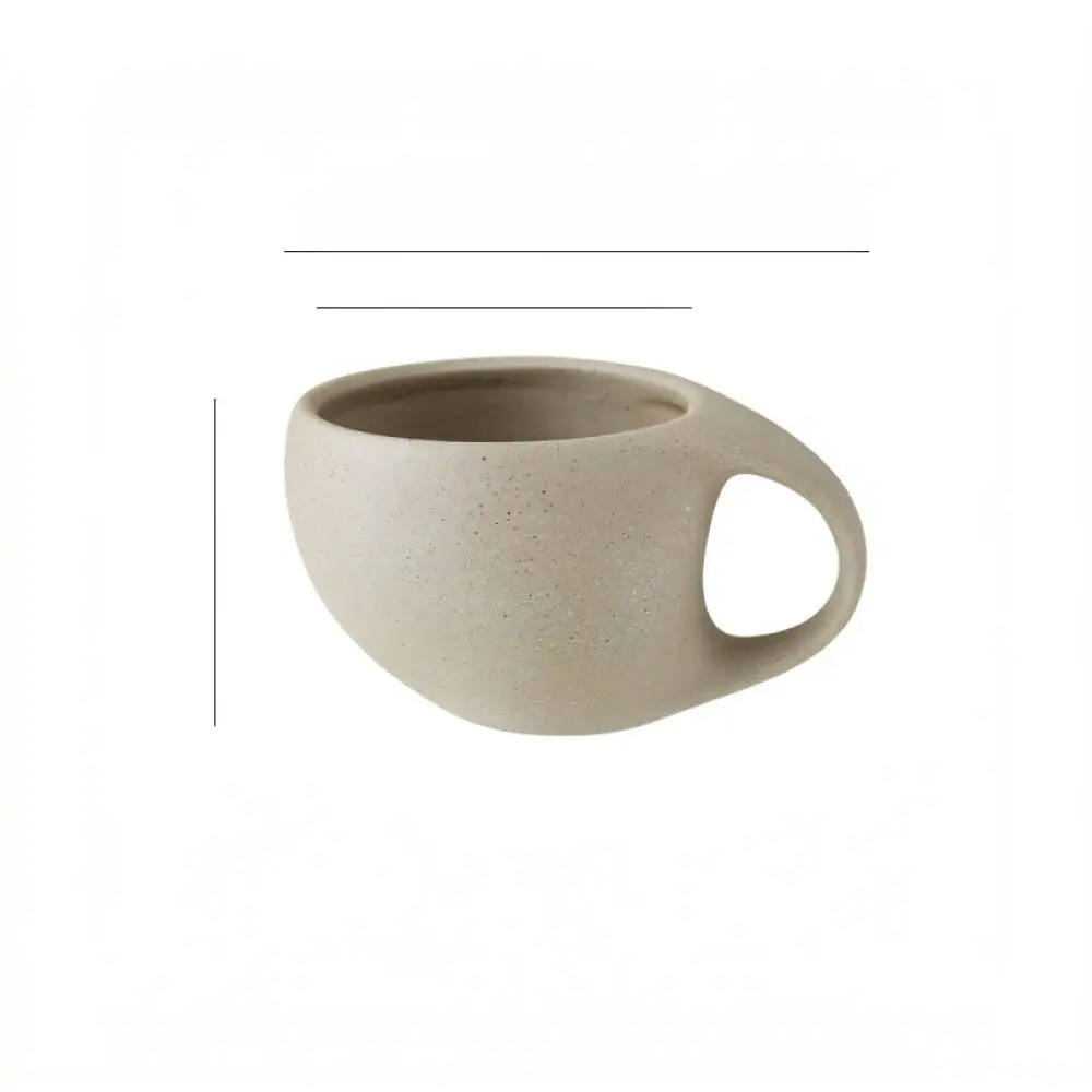 Creative Moon Shaped Ceramic Coffee Mug With Wood Dish Artistic Zen Style Stoneware Tea Cup Luxury Retro Office Drinkware