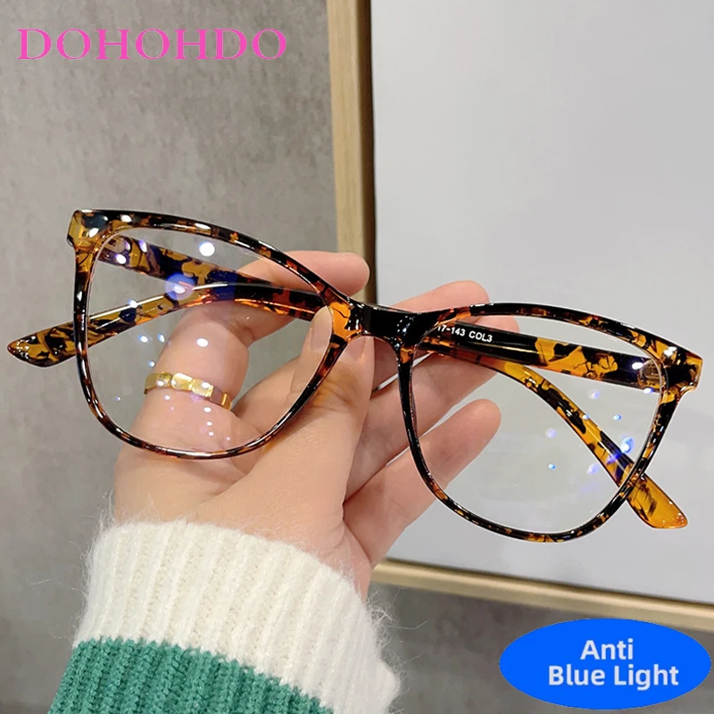 

Fashion Brand Designers Big Frame Cat Eye Blue Light Blocking Glasses Women Men Optical Spectacle Protection Computer Eyeglasses