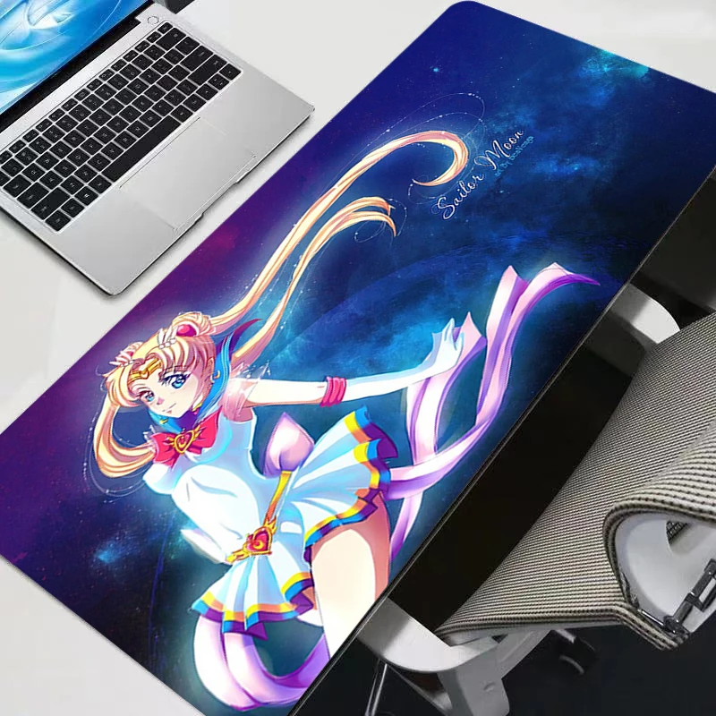 Colorful Mouse Pad S-Sailor Moon Large Rubber PC Computer Gaming Accessories Mousepad Extended Desk Mat Lock Edge Gamer Carpet
