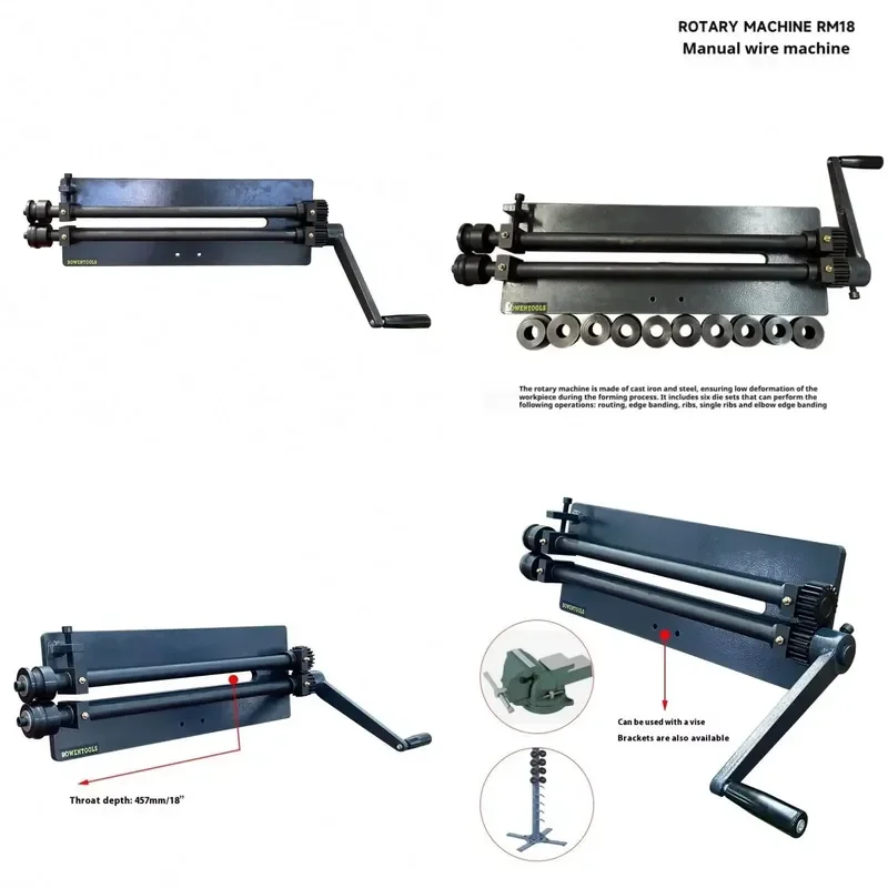 Máquina de Rebordeado Rotatoria TEBAK RM12 RM18 para Láminas Metálicas, Máquina de Conformado de Chapa Metálica, Rodillo de Rebordeado Manual