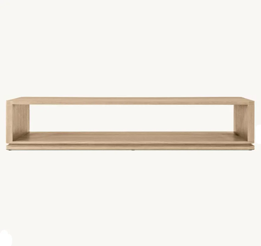 Open Rectangular Movable Coffee Table Luxurious Contemporary Solid Wood Long Coffee Table Storage Suitable For Family Office