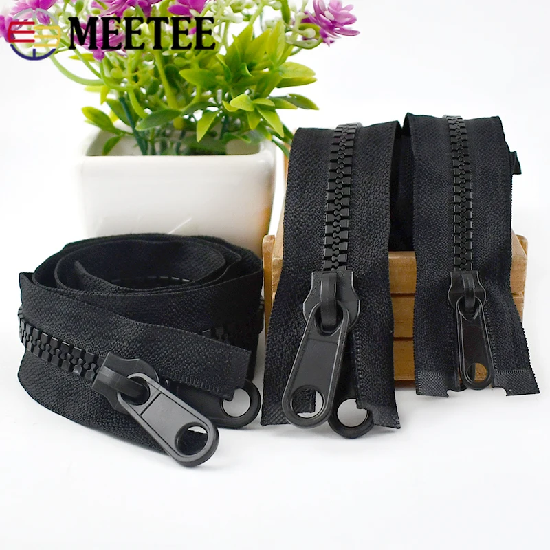 

Meetee 60-300cm 5#8#10# Resin Zipper with Double Side Sliders Outdoor Tent Zip Down Jacket Zippers Tape DIY Sewing Accessories