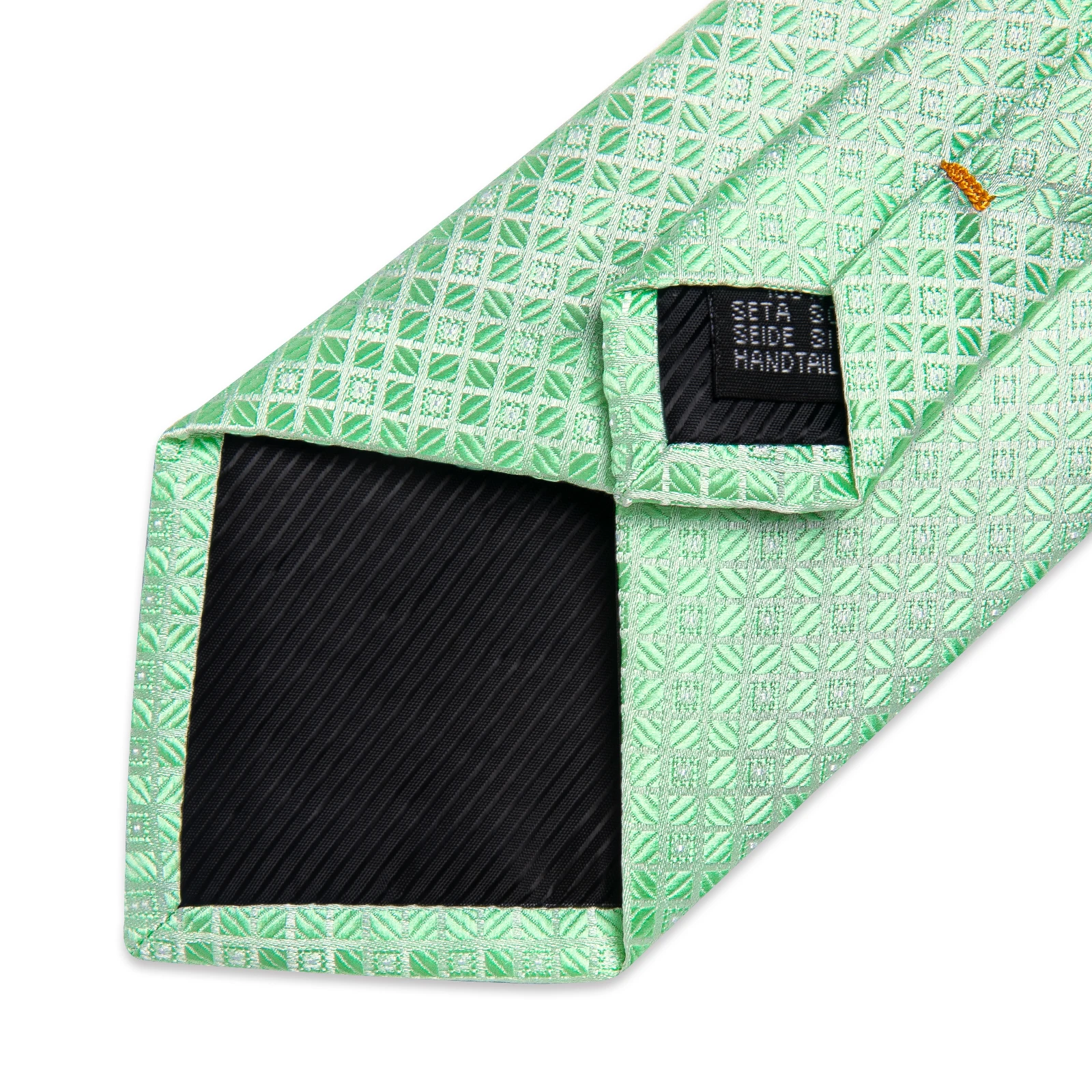 Роскошный мужской галстук с жаккардовым клетчатым галстуком в клетку, нагрудный квадратный комплект запонок для розового и мятного неба, мужской свадебный подарок для деловой вечеринки