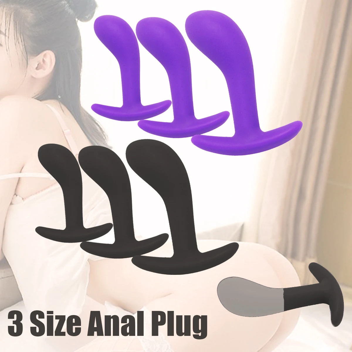 

100% Silicone Anal Plug Dildos No Vibrator Butt Plugs Sex Toys for Women Men Gay Prostate Massager Anal Masturbating S/M/L