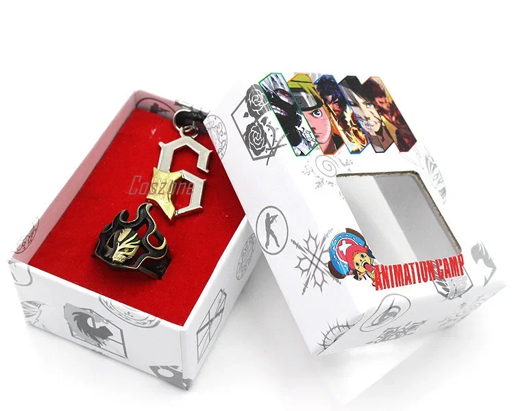 Anime Bleach Ring Necklace Set Cosplay Alloy Pendant Jewelry Accessory Set With Box Unisex Souvenir Gift