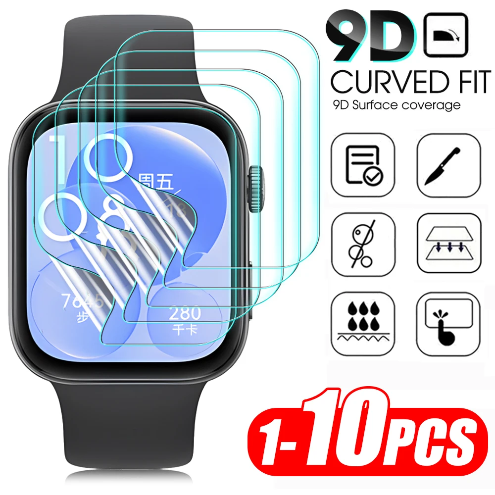 1-10PCS Soft TPU Hydrogel Film Protective Films for Huawei Fit 3 Smartwatch Screen Protectors Anti-scratch HD Clear Watch Film