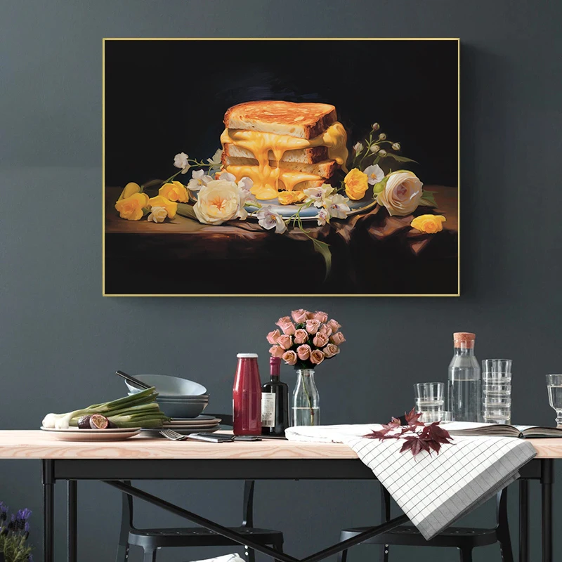 الرجعية الشمال البلد المطبخ البسكويت الخبز البطاطس الخبز دونات لا تزال الحياة ملصق فني قماش لوحات جدار صورة فنية ديكور المنزل