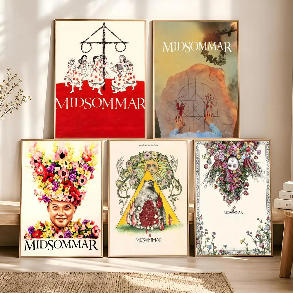 Affiche de film d'horreur M-Midsommar, autocollants muraux modernes et élégants pour décoration de maison, salon, dortoir, art mural