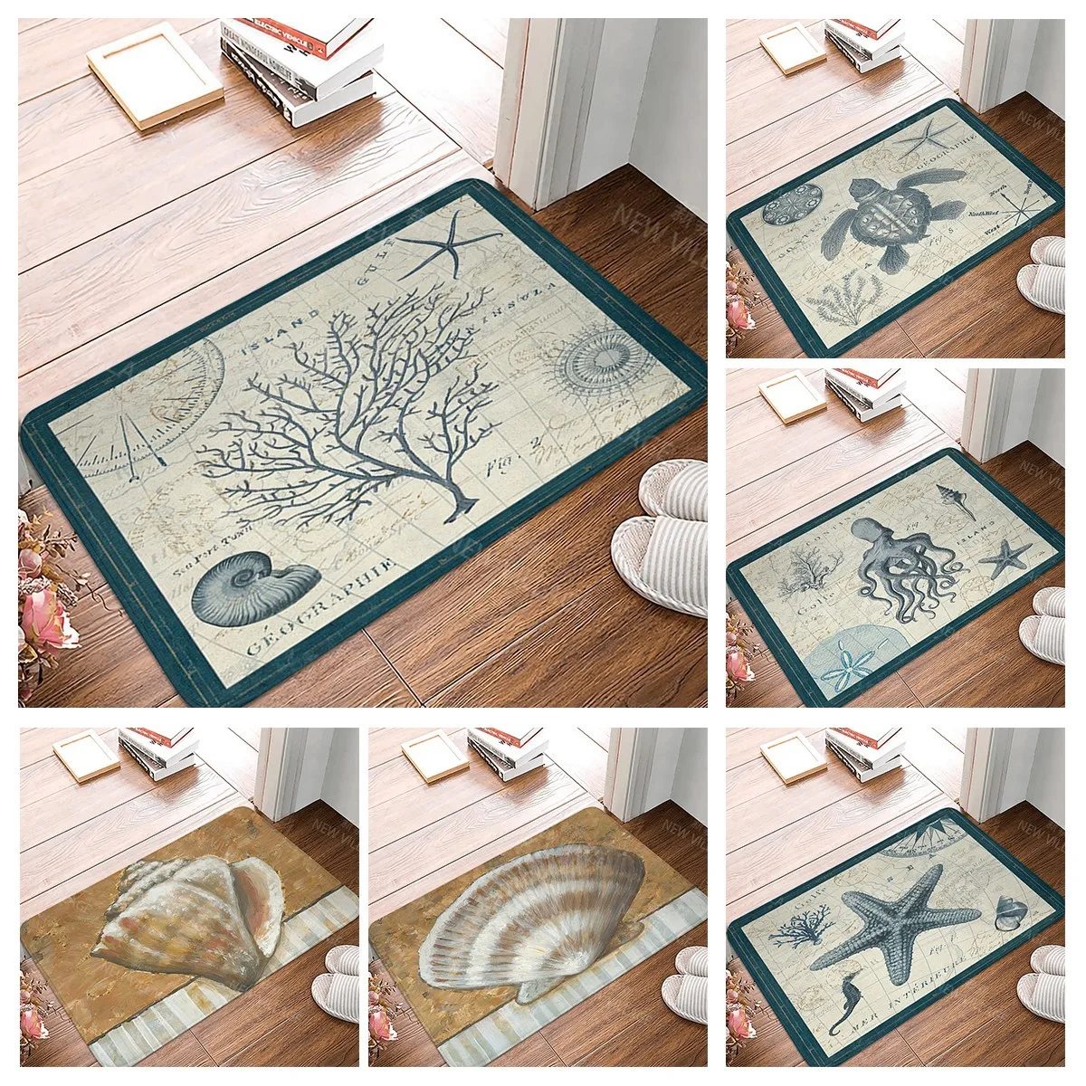 Non slip shower mat bathroom rug shower mat home decoration door mat kitchen bedroom entrance room mat submarine animal door mat