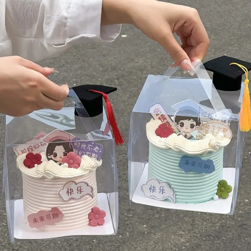 Fruit Puff Cake Wrapping Case Disposable Transparent Packaging Box for Bread Dessert Mousse Handheld Plastic Box Party Supplies - view 5