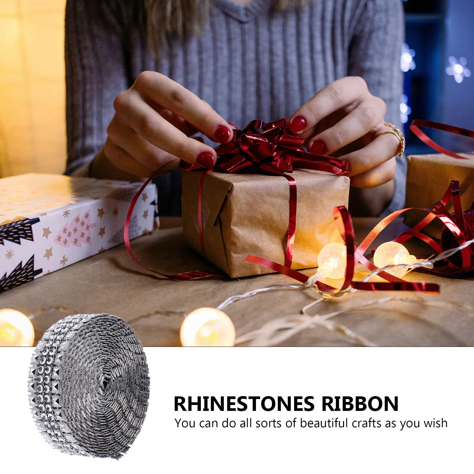 

-shaped Decorative Belt Ribbon Rhinestone Mesh Crystal Craft Jeweled Plastic Phone Decoration