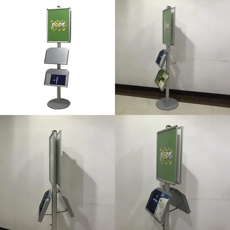 Adjustable Aluminum Double Sided Poster Stand Floor Standing Signage Display Rack Durable Multifunctional Height Advertising