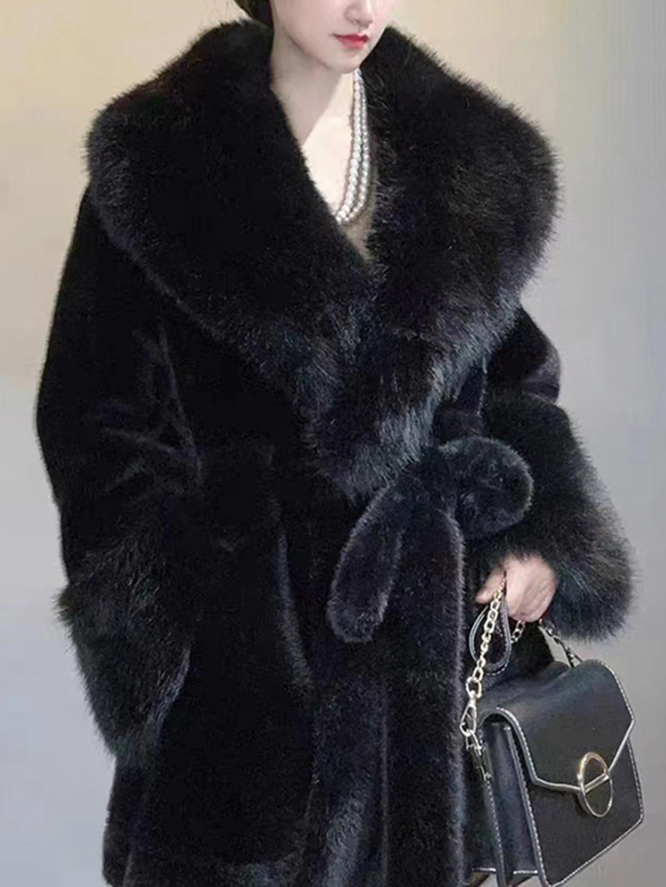 Mia Muse Boutique elegante effen damesjas met lange mouwen, revers, tailleband, herfst, winter, dagelijks, basic, mode, bovenkleding