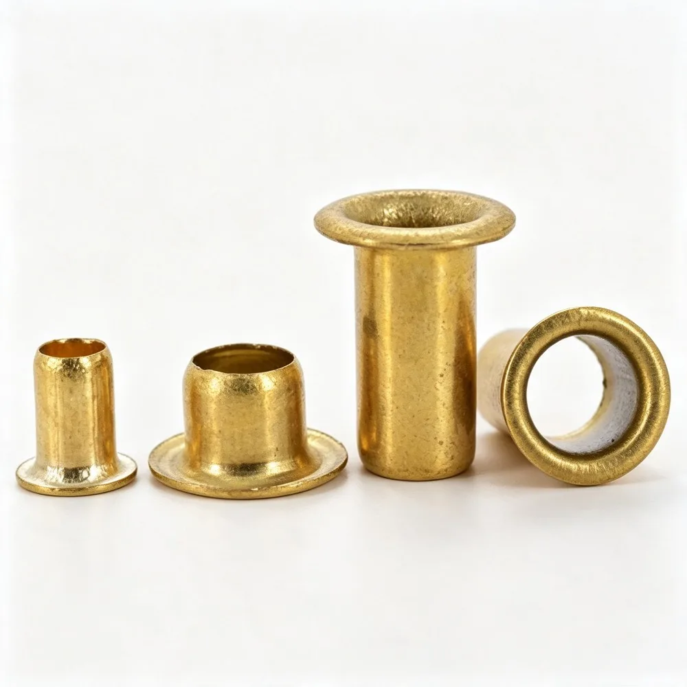 50Pcs Copper Hollow Rivet Single Tube Full Thru Hole Chicken Eye Willow Nail, M2 M2.5 M3 M4 M5 Rivets Assortment Set