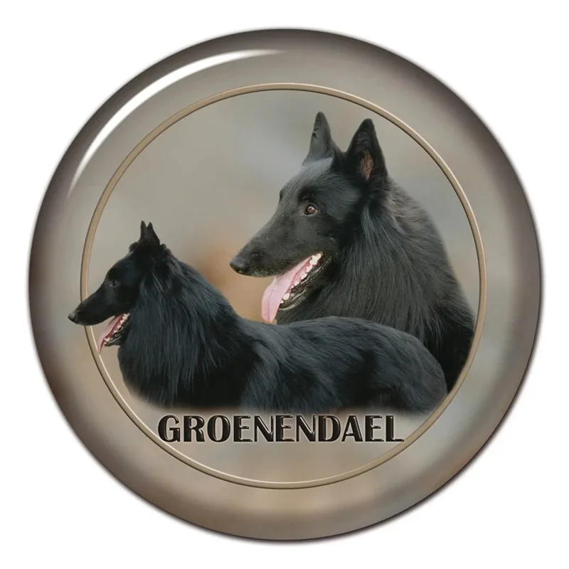 Groenendael-calcomanía autoadhesiva para perro, pegatina impermeable para coche, decoración para parachoques, ventana trasera, 15cm, PVC KK