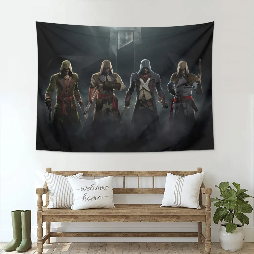 Assassin-Creed-Arno-Dorian Tapestry Hot Game Home And Decoration Wall Art Tapestries Room Decors