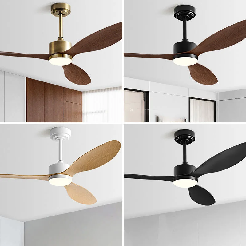Straight-Blade Fan Light, Nordic Minimalist Style, Suitable for Dining Room, Bedroom, and Study Room, Silent Operation, Variable