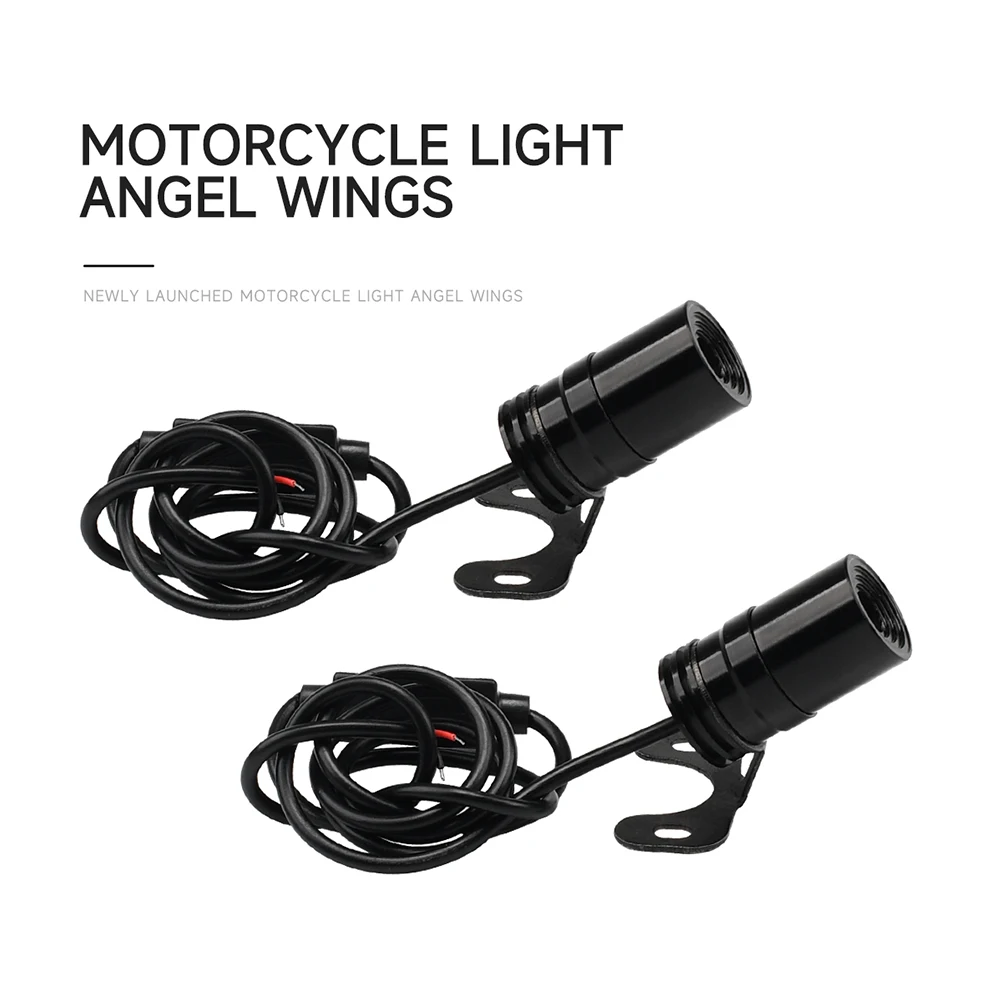 2 Angel Wings Motorcycle Projection Lights, Universal Motorcycle Body Waterproof Ghost Lights, Halley Su-Zuki Compatible