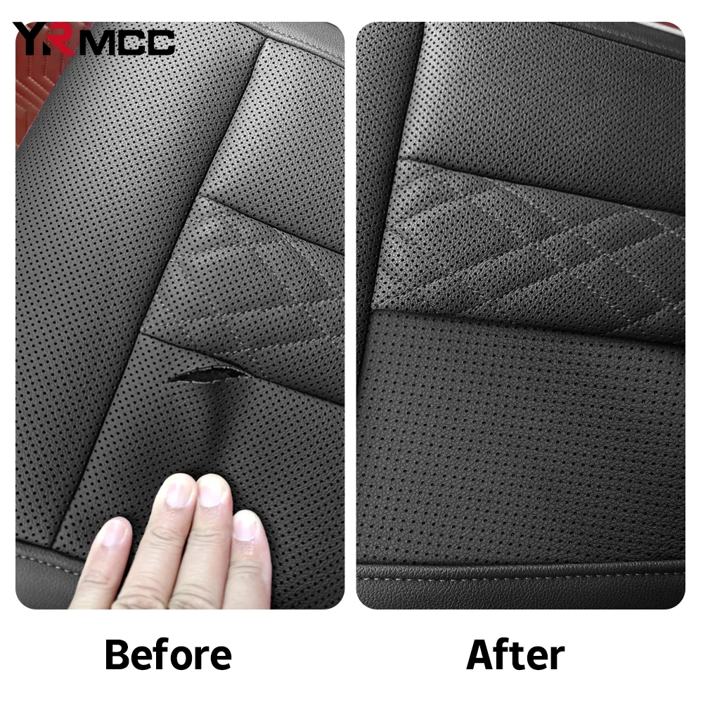 Car Wash Breathable Perforated Leather Self Adhesive Film Auto Seat Repair Stickers PU Leather Sofa Patches for Cars Accessories