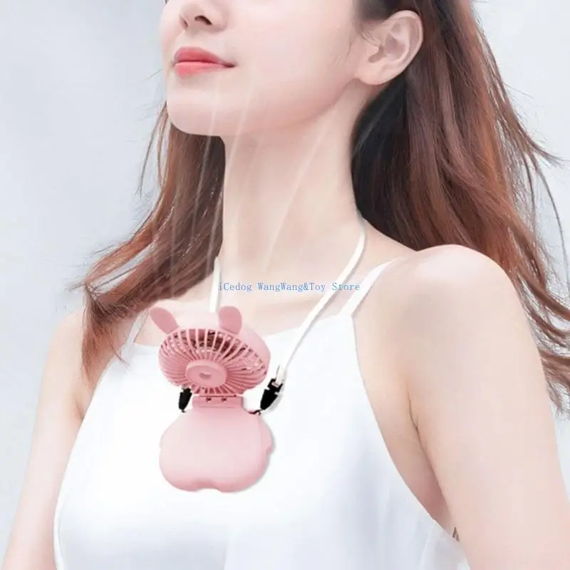 

MOLF Summer Cooling Fan Lightweight Desk Fan Neck Straps Fan Plastic Material