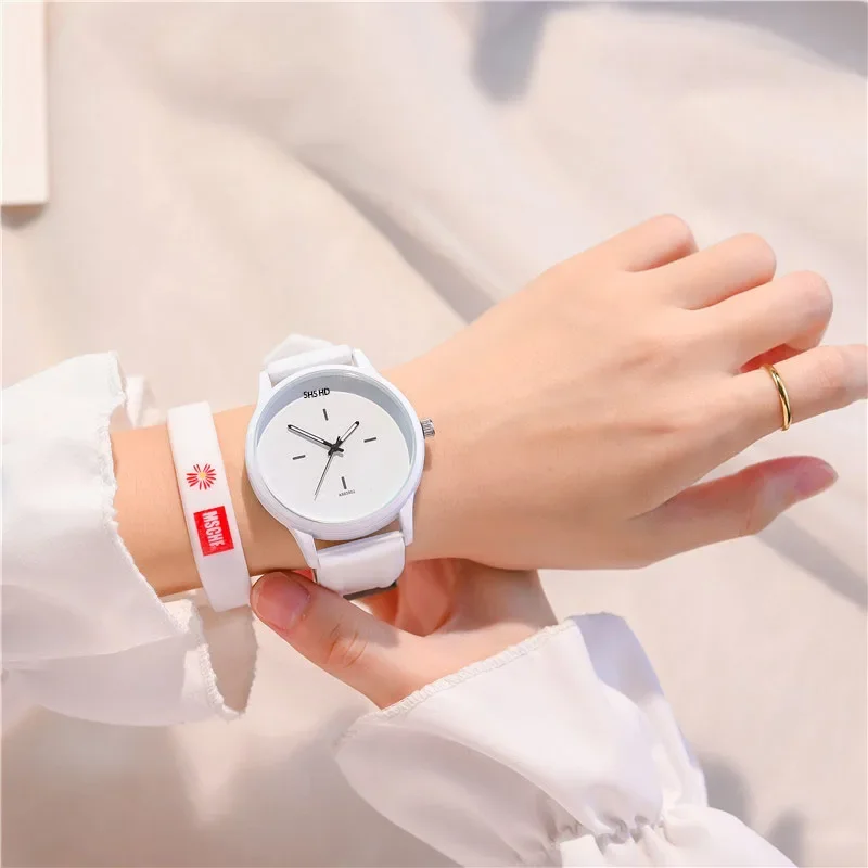 Large Dial Couple Watch Soft Silicone Strap Jelly Quartz Watch Ladies Watch Couple