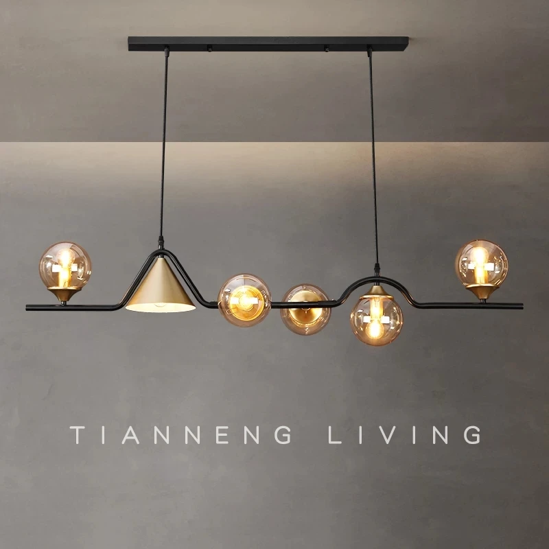 2026 Nordic Black LED Chandelier For Living Room Kitchen Modern Home Indoor Ceiling Lighting Fixtures Glass Ball E14 Hanging Lam