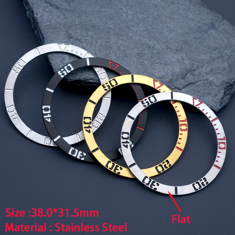 38mm*31.5mm Flat 316L Stainless Steel Bezel Insert Fit Men\'s Watch Tuna 6105 Canned Diving Turtle SKX007 SKX009  Watch Case