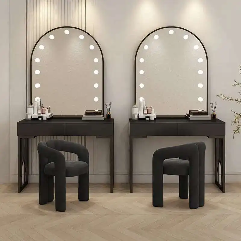 

Mirror Makeup Vanity Table Bedroom White Desk Console Drawers Dressing Table Tool Chest Nail Penteadeira Lounge Suite Furniture