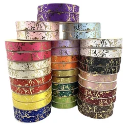 2.5cm wide 50yard/roll Bronzing Marble grain Ribbons Bouquet Cak Gifts Box Packaging Birthday Wedding Party Christmas Decor