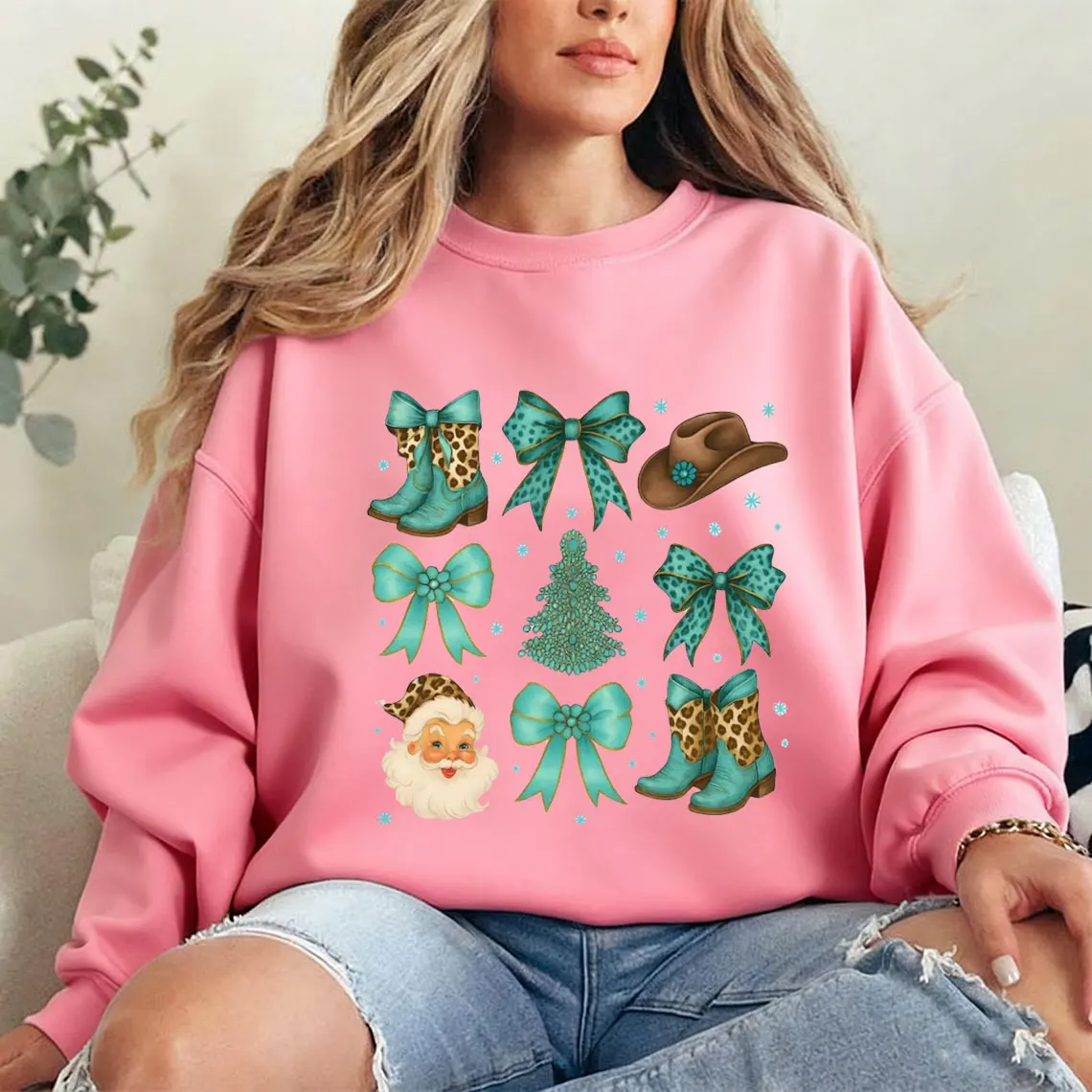 الغربية عيد الميلاد Coquette أحذية رعاة البقر القبعات الانحناء الأشجار البلد ماما موضة لينة مريحة عادية موضة لينة هوديس القمم