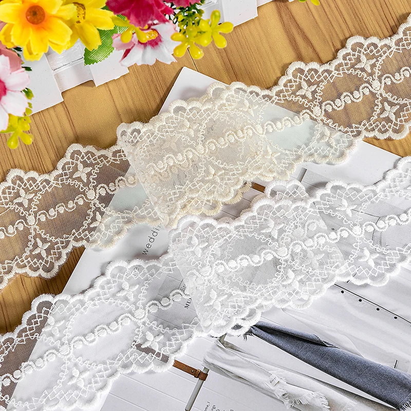 Good Quality Cheap 3yards/lot Retro cotton embroidered lace accessories trimming lace skirt hem accessories X623