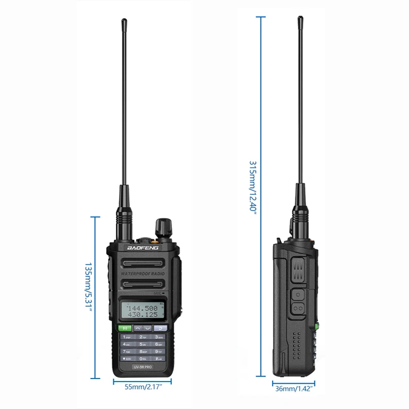 Портативная рация Baofeng UV-9R Pro V1 V2, водонепроницаемая, IP68, с разъемом Type-c