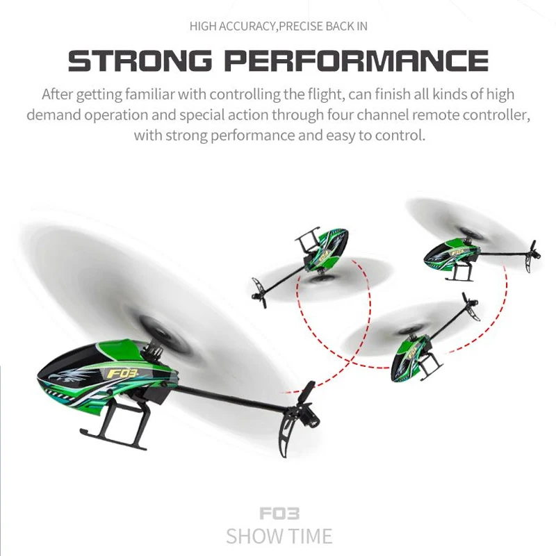 Parkten F03 Helicopter  4CH 6G Gyro Flybarless RC Helicopter RTF  V911s Aircraft Fixed Height Function One Key To Take Off/Land