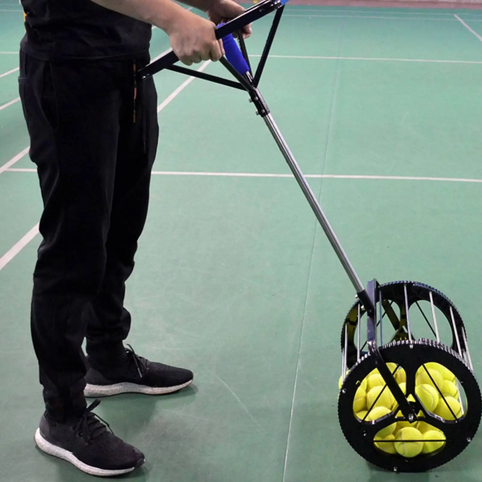 Tennis Ball Collector Tennis Balls Basket Court Tennis Accessories Adjustable Pickup Tool for Solo and Team Workouts