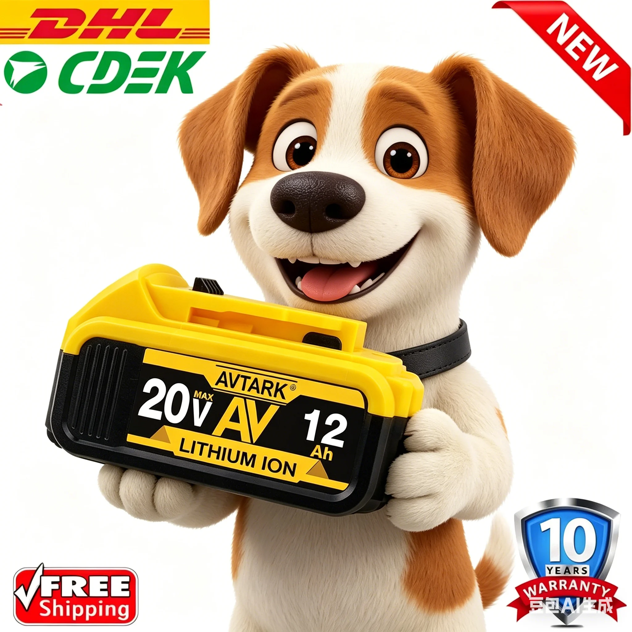 

Комплект из 2 аккумуляторов Vanon 18V 6.0Ah DCB182, совместимых с электроинструментами Dewalt DCB20, DCB207, DCB208 (Великобритания)