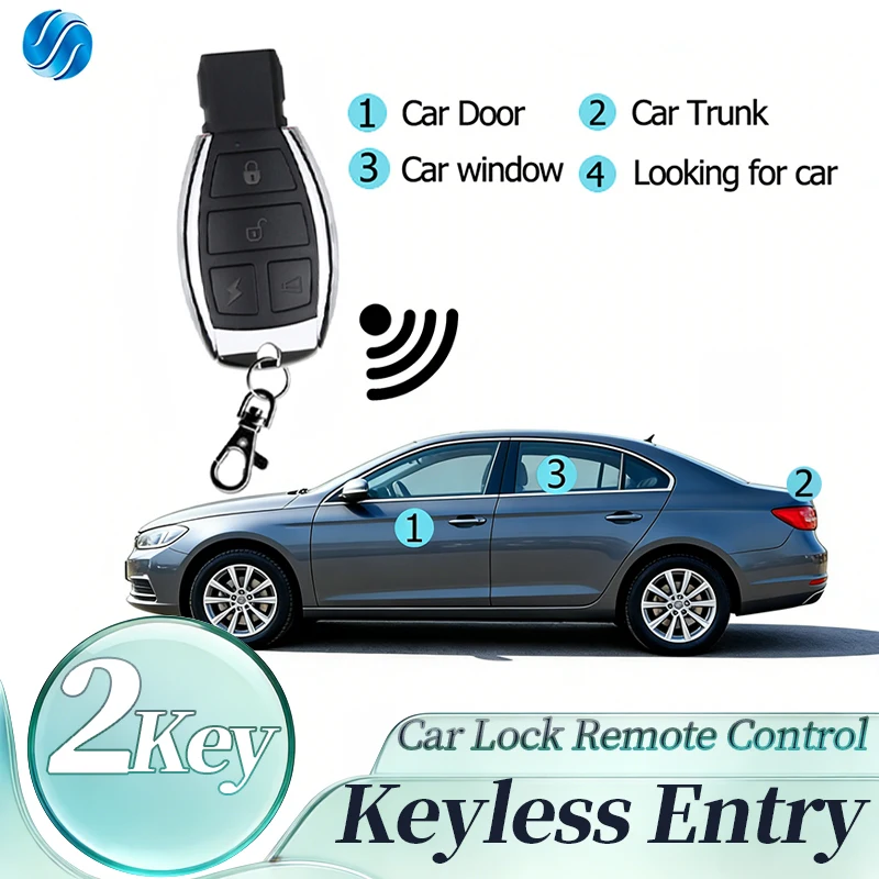 HIPPCRON 12V Car Auto Remote Central Kit Door Lock Locking Vehicle Universal Keyless Entry System with 2 Remote Control 433Mhz