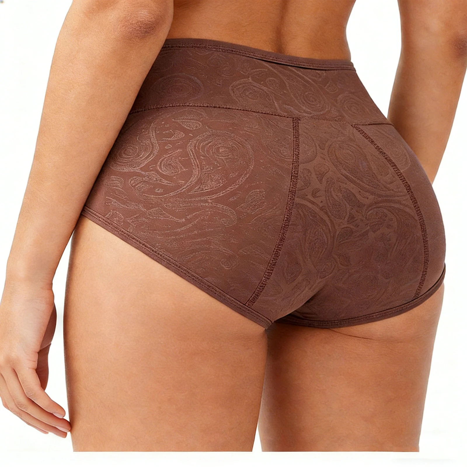 High Waist Women's Period Panties Breathable Leakproof Plus Size Menstrual Underwear Jacquard Ladies Sanitary Briefs Daily Wear