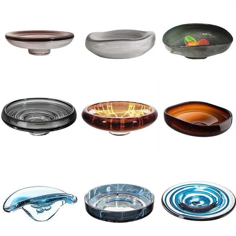 Fruit plate, living room, coffee table, household imported glass fruit plate, large capacity, especially beautiful fruit plate