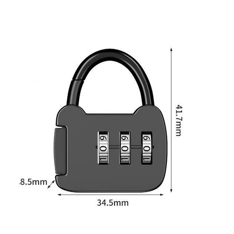 Multi-Function 3 Digit Padlock Bookcase Drawer Lock Suitcase Lock Metal Luggage Lock Anti-theft with Code for Holiday Travel
