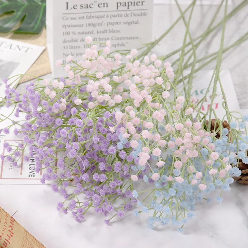 

10Pcs Hand Feel Baby's Breath Bride Hand Bouquet Wedding Decoration Articial Gypsophila Fake Flowers Home Party Floral Ornaments