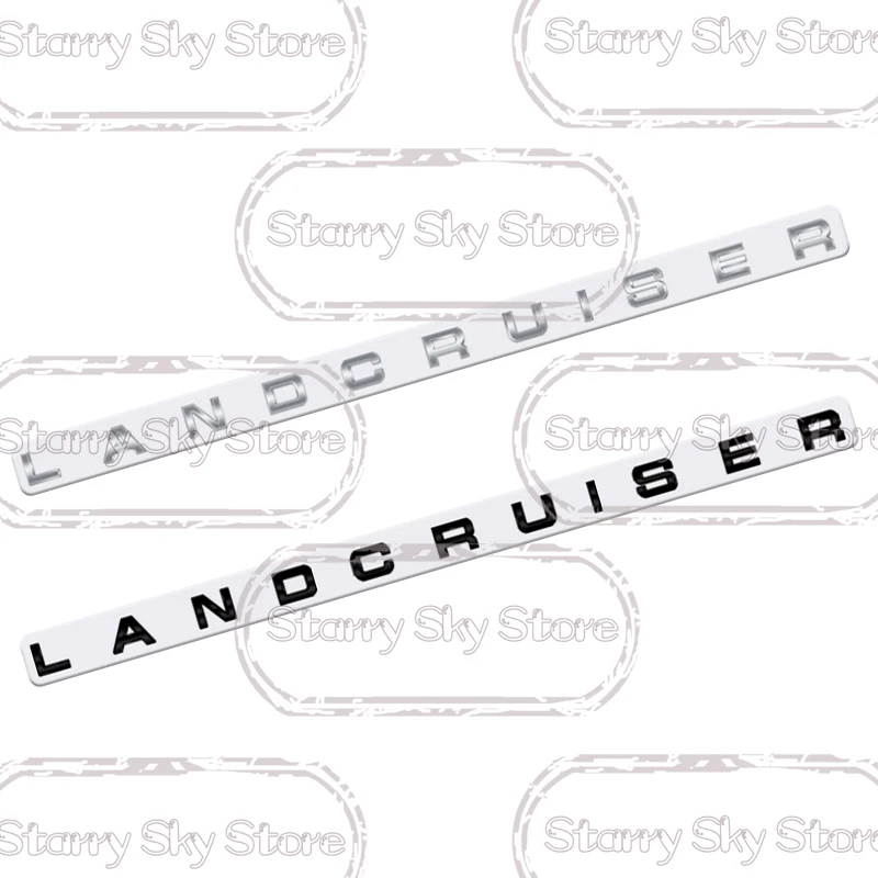 For Land Cruiser Lettering Emblem Prado 200 Glossy Black Car Metal Badge Logo Body Decals Rear Sticker Decorative Accessories