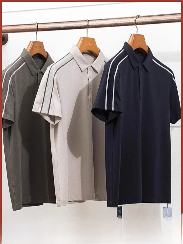 

Coolmax Summer Мужская irt Golf Sport Busin ort Sve Футболка Stand Fit Faion Urban Youth Повседневная одежда