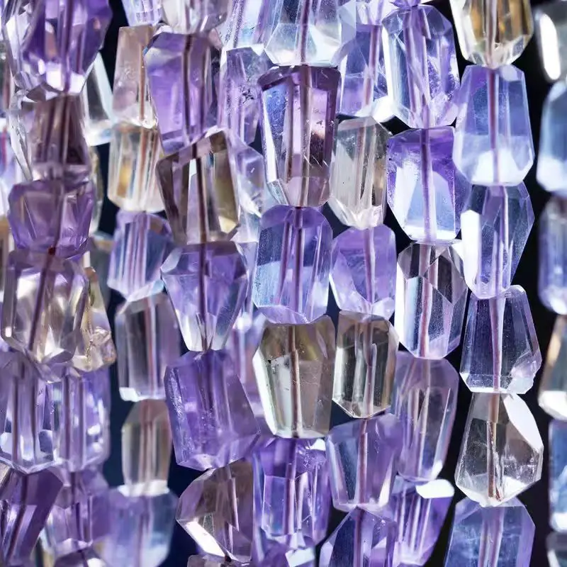 Ametrine BAROQUE faceted 6-11mm purple wholesale for DIY  jewelry necklace 20cm 7A LOOSE BEADS