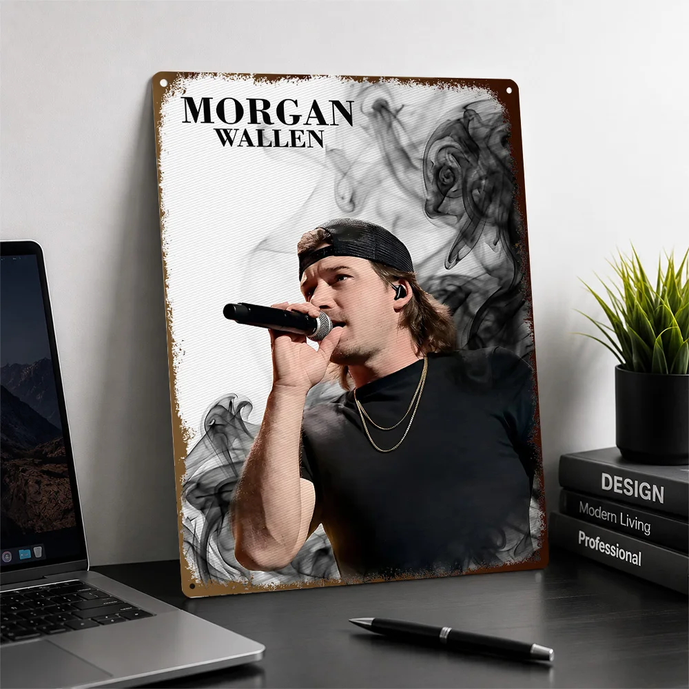 Morgan Wallen Concert Aluminum Poster Personalized Metal Sign Americana Vocal Design Wall Art For Audio Corner And Home Office