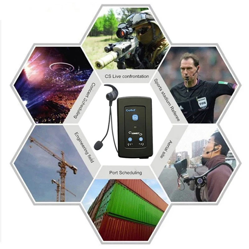 3/4 قطعة GoRef كرة القدم الحكم سماعة رأس لجهاز الاتصال الداخلي Bluetooth5.1 ل 4 الحكم كامل دوبلكس 1500 متر يتحدث البيني مع صندوق